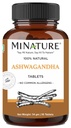 Ashwagandha Tablets- 90 tablet, 1000 mg oleh mi Nature 14; 45 Hari Supply 124; 100% Ashwagandha Alam 124; Vegan 124; dari India