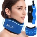 Atsuwell Neck Brace for Sleeping, Soft Cervical Collar for Support, Adjustable Neck Duck with Hot Cold Gel Packs Reworthy for Office Pressure, Fatigue, Blue