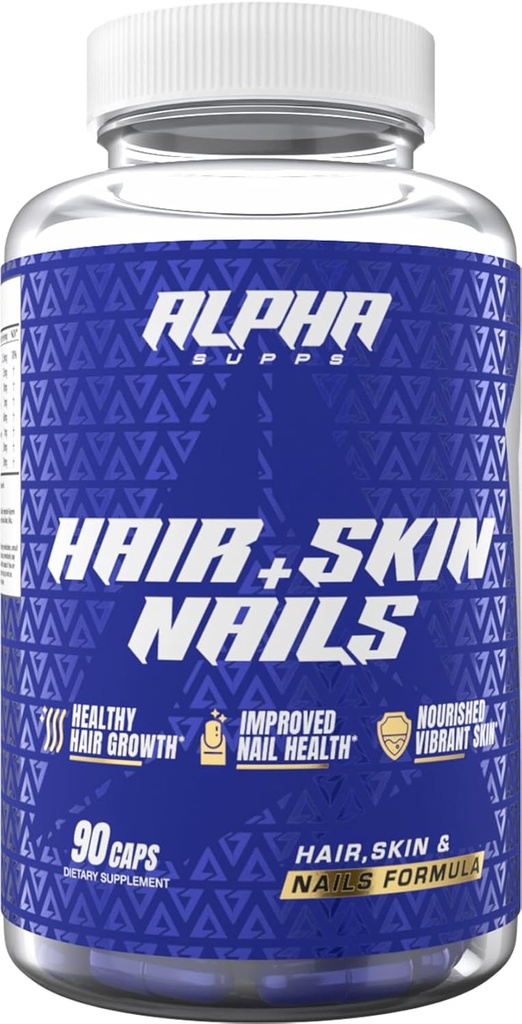 Rambut Suplai Alpha, Kulit, Nails Suplemen Perempuan - Vibrant HSN Kesehatan dan Kekuatan dengan Biotin, Collagen, dan Vitamin untuk Mendukung Pertumbuhan Rambut, Ketebalan, dan Skin Radiance - 90 Capsules