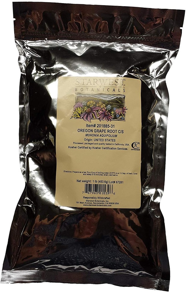Oregon Grape Root C / S Wildmade - Mohonia akuifolium, 1 lb, (Botanicals Starwest)