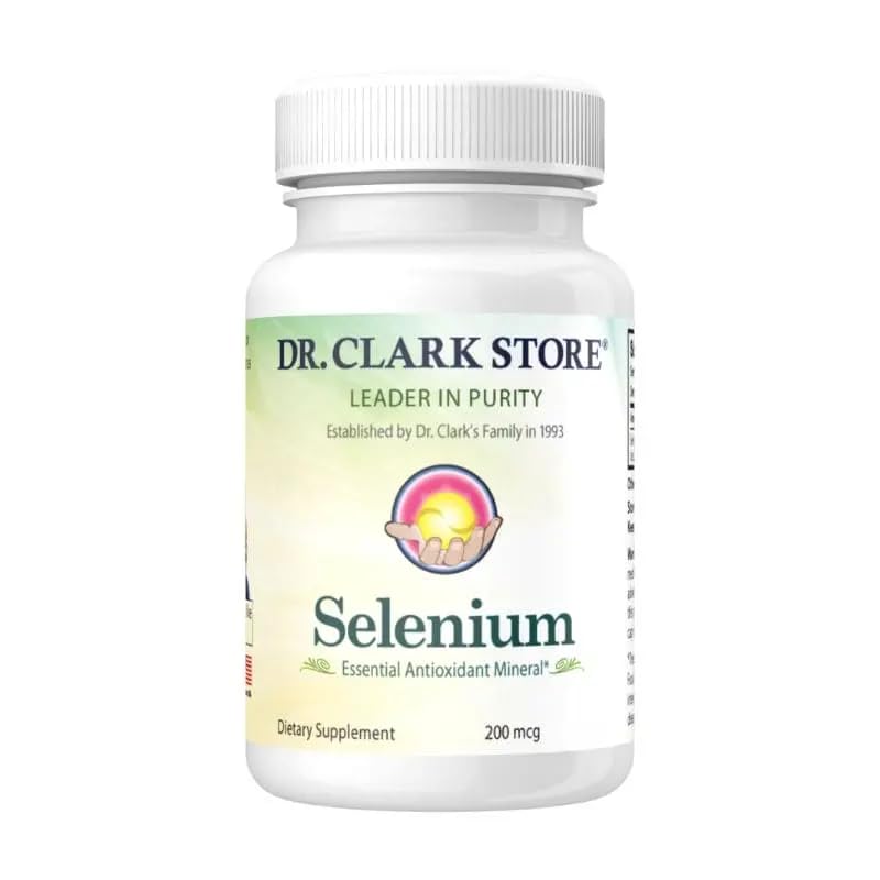 Dr. Clark Selenium Tambahan 200 Mcg - Dietary Kapsul dengan Estial Mineral - Meningkatkan Fungsi Thyroid, Dukungan Imune - 100 Kapsul