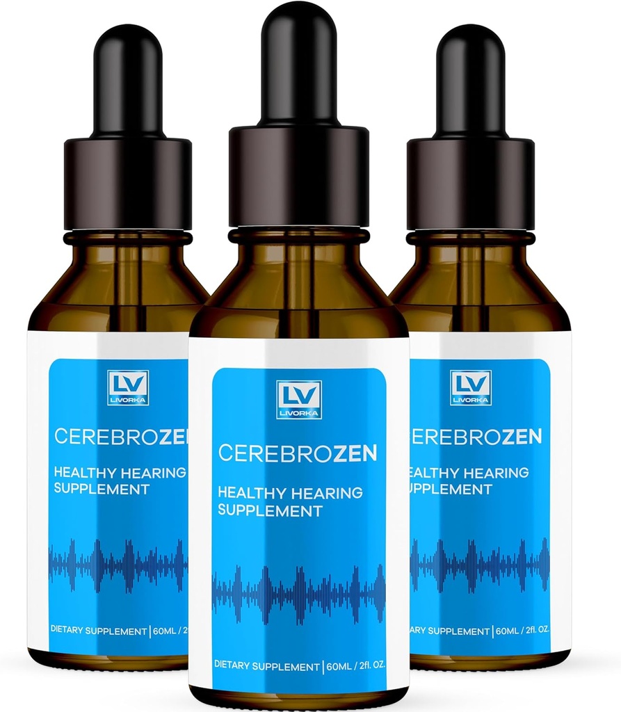3 Pack - Cerebrozen Ear Drops - Cerebrozen, Cerebrozen 24, Cerebrozen 360 Hearing Support, Cerebrozen Liquid, Cerebrozen Drops for Ears, 3 Botol untuk 3 Bulan