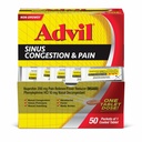 Advil Sinus Contrable and Pain, Sinus Relief Medicine, Suin Reliever and Fever Reducer with Ibuprofen and Phenylephrine HCI - 50 Coated Tablets