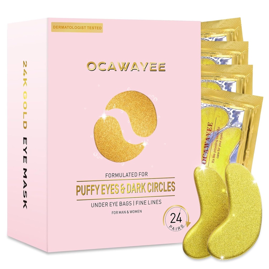 Under Eye Patches for Women - Under Eye Masks with Alundant Collagen for Beauty & Personal Care - Smooths Fine Lines & Cloules / Delates Aging / Reduces Dark Circles & Eye Bags & Eye & Puffy Eyes (24 Pairs)