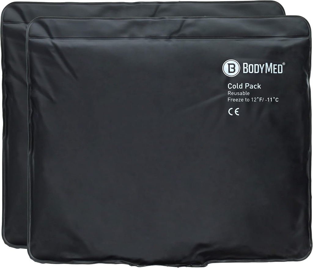 BodyMed Heavy Duty Reconable Urethane Ice Pack (2- Pack) for Knee, Arm, Elbow, Shoulder, Back - Profesional Grade Cold Therapy for Injuries, Aches, Swealing, Bruises - 14 in. x 12 in. (Standard)