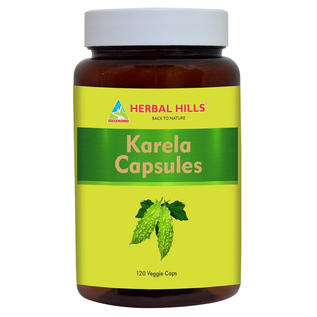 HERBAL HILLS Bitter Melon / Bitter Gourd / Karela Capsules (Momordica Charantia)