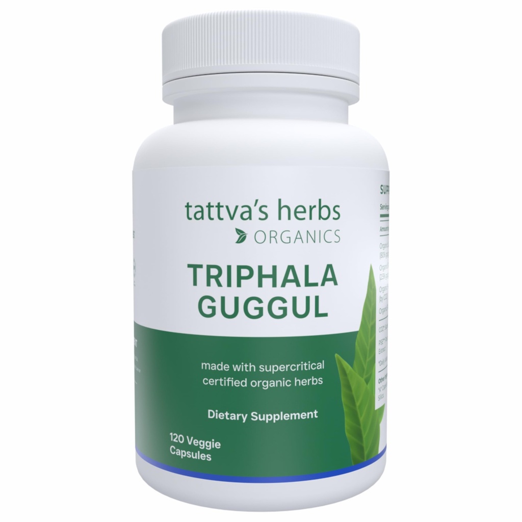 Suplemen Herbal Ayurveda Herbal, Kesehatan dan Dukungan Digetical Triphala Organik, 120 Count, 25 Tahun Premium Layanan