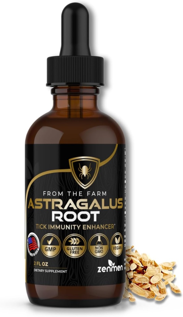 Zenmen Astragalus Root Organik Tincture - Tick Immune Dukungan dan Imunity Enhancer, Sumber Antioksidants - Dibuat di Amerika Serikat