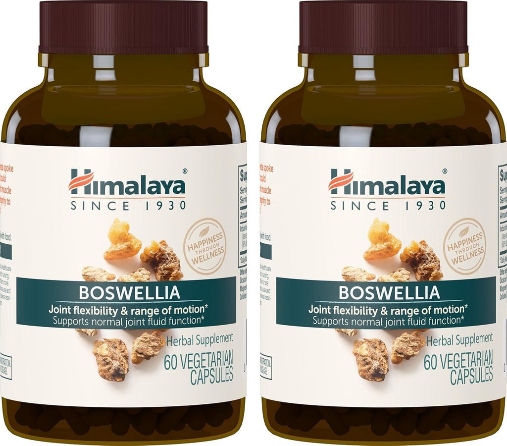 Himalaya Boswellia, Dukungan Gabungan untuk Mobility and Flexibility, Promotes Trease Preservation, 250 mg, 60 Kapsul, Persediaan 1 Bulan, 2 Pack