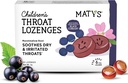 Matys Kids Throat Lozenges for Ages 6 Years Old +, Tasty Black Currant Flavor, Soothe Dry & Irrouted Throats & Voices with Marshmallow Root, Sugar Free, Vegan, Dye Free, Alkohol Free, 20 Count