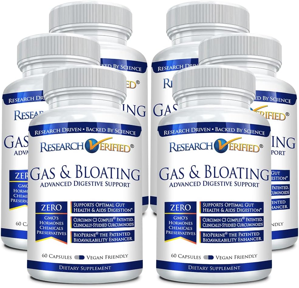Research Verified Gas and Bloating - Relax Intestinal Muscles, Menghilangkan Gas Buildup - Artichoke Powder, Ginger, Peppermint Powder - 360 Kapsul - Vegan