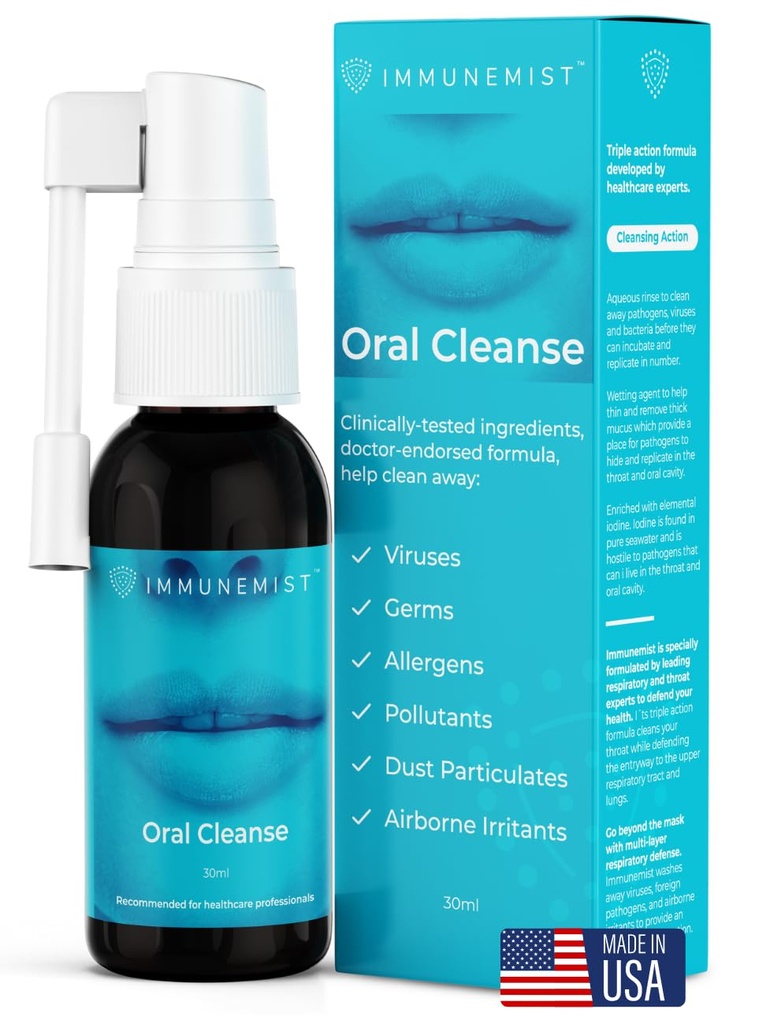 ImmuneMist ™ Oral Cleanse - Iodin Throat Spray for Cold & Flu Relief