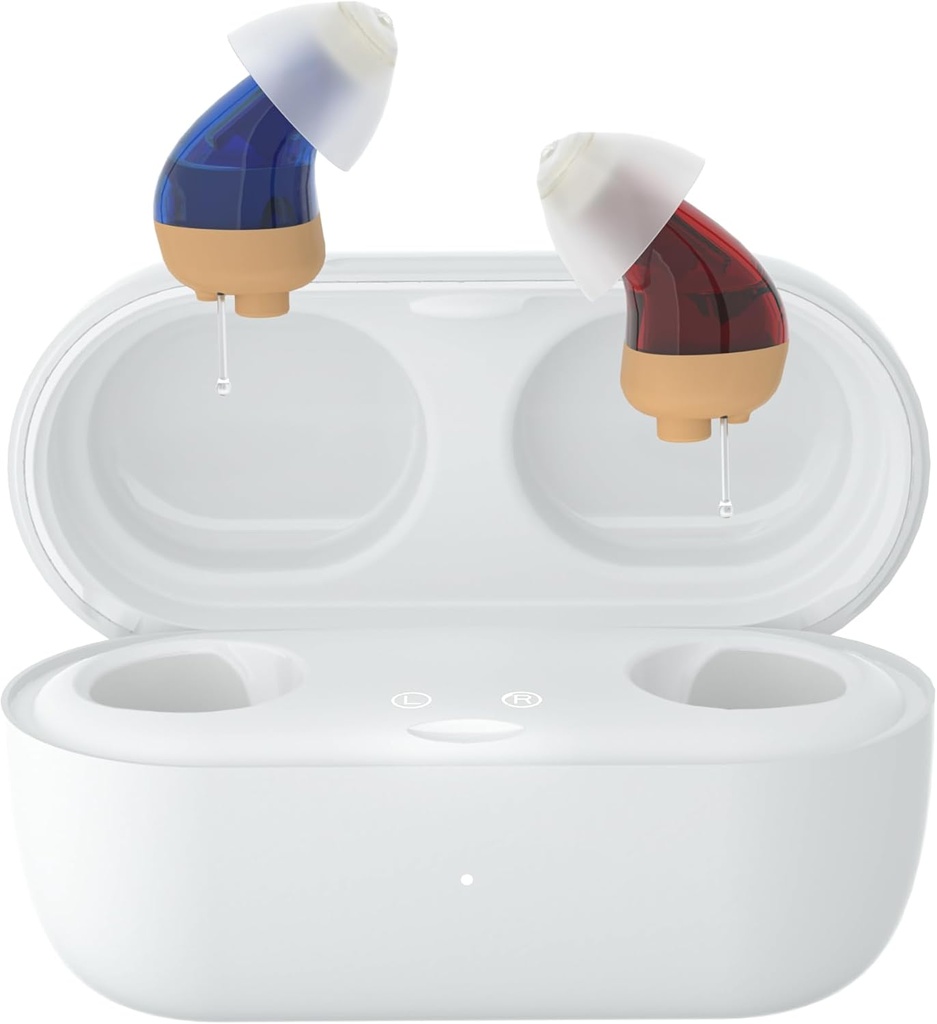 Rechargable Digital Hearing Aids with 16- Channel Sound Processing for Superior Sound Quality, Over- The- Counter Hearing Solution for Hearing Loss, Auto- On / Off, TM-S- br3 (Versi 3)