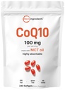 Mikro Ingrediens CoQ10 100 mg Per Serving, 240 Softgeels 124; Koenzim Q10 (Ubiquinone) Suplemen 124; Dibuat dengan MCT Oil 124; Non-GMO, Gluten Free