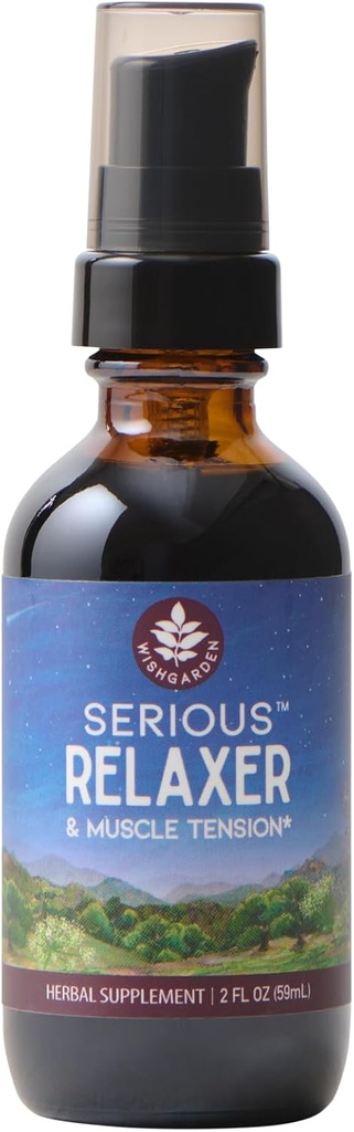 WishGarden Herbs, Serious Relaxer & Muscle Tension Dietary Suplemen, Pompa Top, 2 Fl Oz