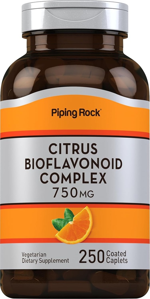 Piping Rock Citrus Bioflavonoid Complex 124; 750 mg 124; 250 Caplets 14; Non-GMO, Gluten Free Supplemen