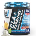 BPI Sports CLA + Carnitine - CLA L Carnitine & Linoleic Acid - L Carnitine Supplement for Weight Loss, Metabolism & Lean Muscle - Caffeine Free - Fruit Punning - 50 .34 oz