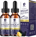 (2 Paket) Shilajit untuk Pria & Perempuan, 16- 1 Liquid Shilajit Drops, Trace Minerals, Ginseng, Turmeric, Ashwagandha, Hammune Dukungan, Energy Boost & Joint Health, 2 FL.