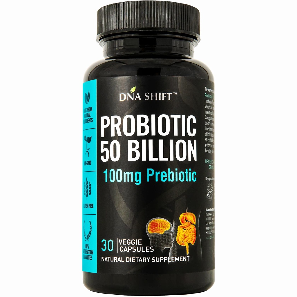 50 Miliaran Probiotic Prebiotik Probiotic Strain 11 kali lipat untuk Pria & Perempuan - yang terbaik untuk mendukung Digetical & Ammune Health.