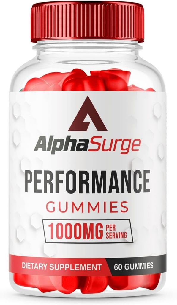 (1 Pack) AlphaSurge Gummies for Male, Alpha Surge Advanced Formula Gummies dengan 1000 MG Chewable, Alphage Natural Ingreations Gummies (60 Gummies)
