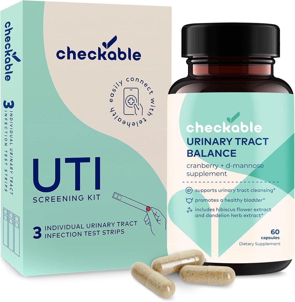 Diperiksa Tersedak Tract Uriner (3ct) dan Diperiksa D- Mannose UTI Suplemen (60) Combo Pack