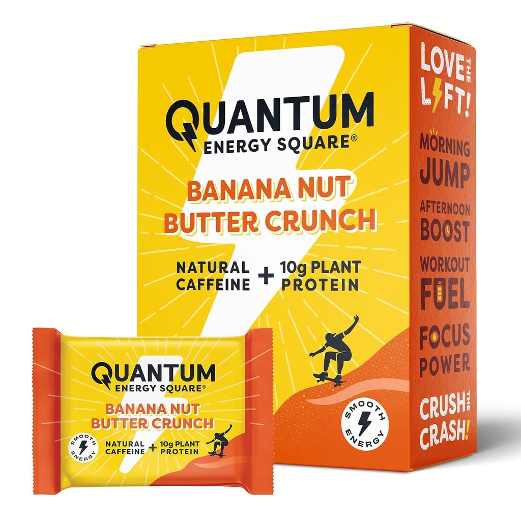 Kotak Energi Quantum, Bar Energi dengan Caffeine & 10g Protein. Delicious Heally Snack On The Go.