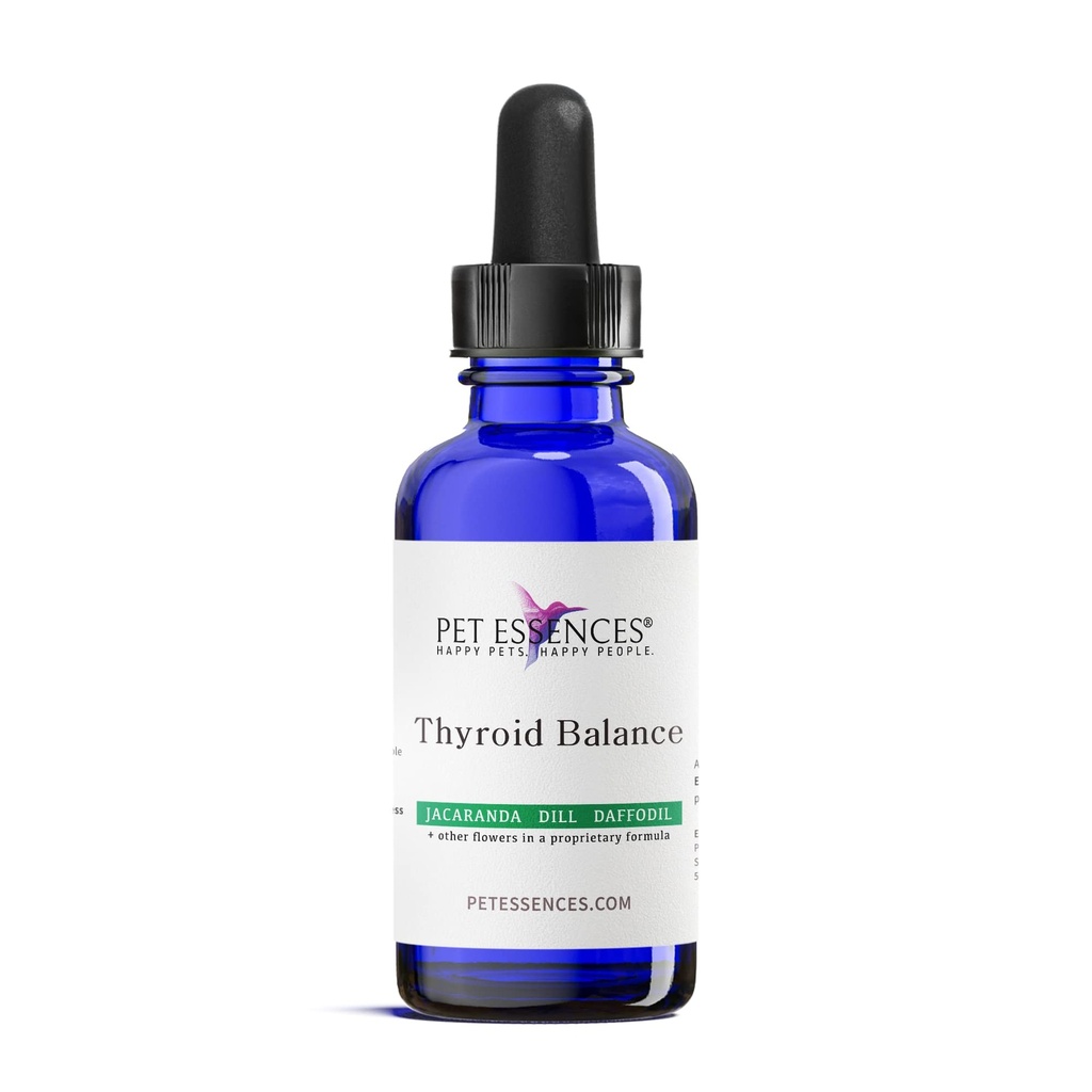 Suplemen Dukungan Thyroid, 1oz - Essences Bunga Liquid untuk Anjing, Kucing & Kuda, Promotes Thyroid Keseimbangan & Emotional Wellness