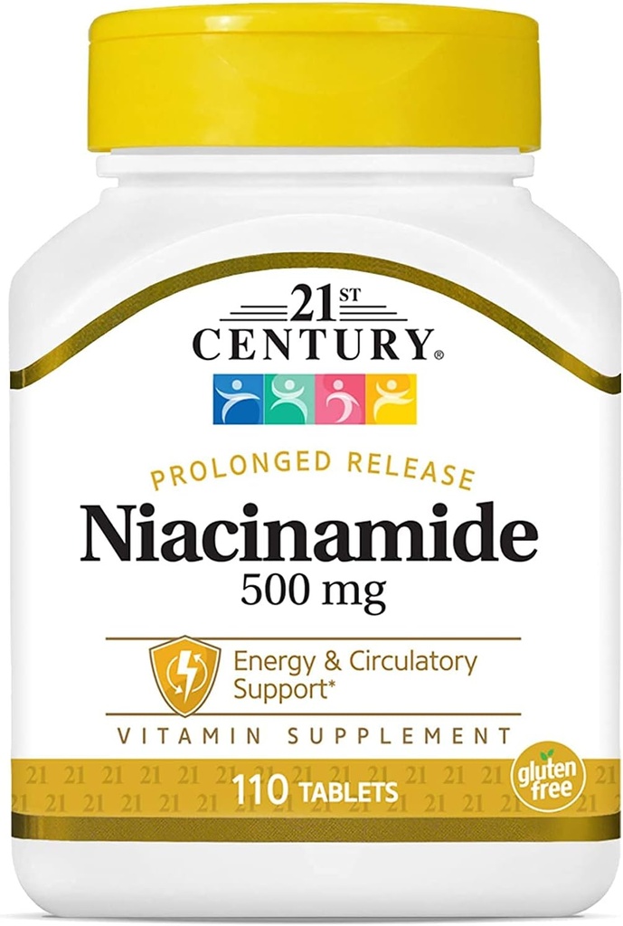 Abad ke-21 Niasin 500 Mg Flush Free Capsules, 110-Count (Paket 3)