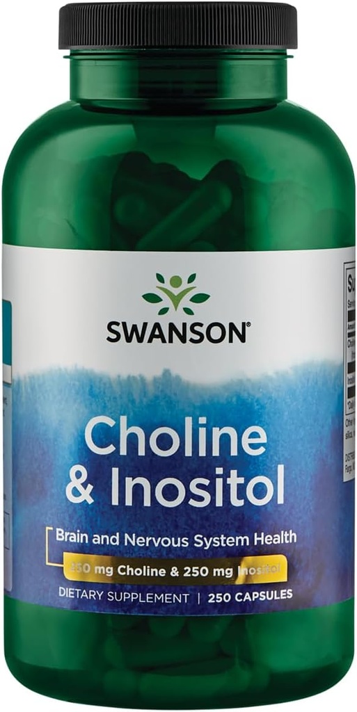 Swanson Chooline & Inositol Nerve Dukung Fungsi Mental 250 / 250 Miligram 250 Capsules