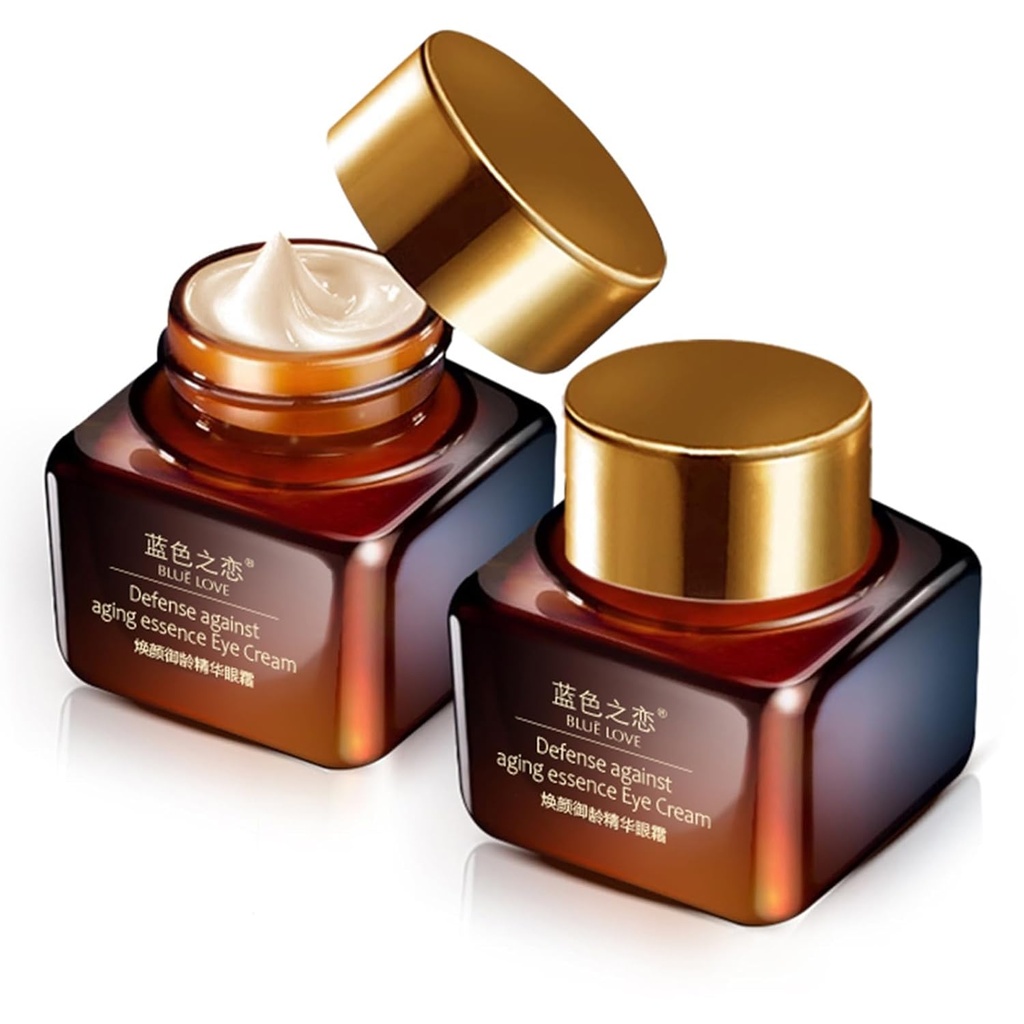 BLUE LOVE 2PCS Anti- Aging Eye Cream - Reduces Dark Circles & Puffiness UnderEye Bags - Moisturizing & Fast- Melanggar Wrinkle Treatment for Men & Women