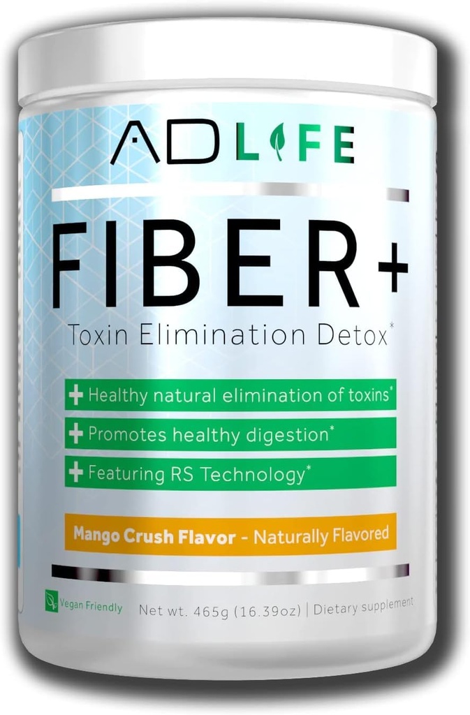 Project AD Fiber + Vegan Fiber Supplement Powder, Support Gut Health and Digetical Regularitas (Mango, 16,4 oz)