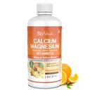 Bio Kalsium & Magnesium Liquid Suplemen dengan Vitamin D3 - Formula Alam, Empat Jenis Kalsium Mendukung Tulang Kuat dengan Absorpsi Superior untuk Pil - 100% Vegetarian - 32 fli oz