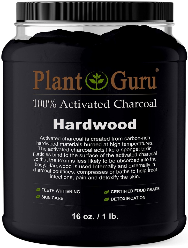 Hardwood - Food Grade Kosher N- GMO - Teeth Whitening, Mask Facial and Soap Making. Memroses Detoksifikasi Alam dan Membantu Ditraffic