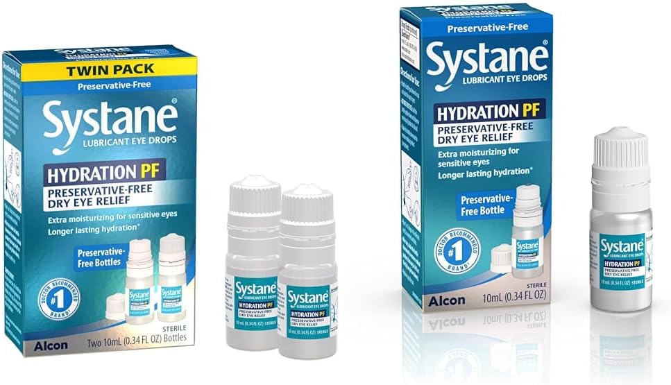 Hydration Multi- Dose Preservative- Free Eye Drops Dry Eye Relief Twin (2x10ml) & Hydration Pf Lubricant Eye Drops 10ml