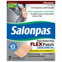 Salonpas Maksimum OTC Kekuatan Lidokain 4% Pain Relieving FLEX Patch, Terapkan untuk Up To 8 Hours, Unscented, Thin, Flexiable, Lighweight, Patch Stays in Place, 7 Patch