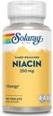 SOLARAY Niasin Timed- Rilis 250mg, Vitamin B3 124; Skin Health, Heart & Nervous System Dukungan 124; 100ct