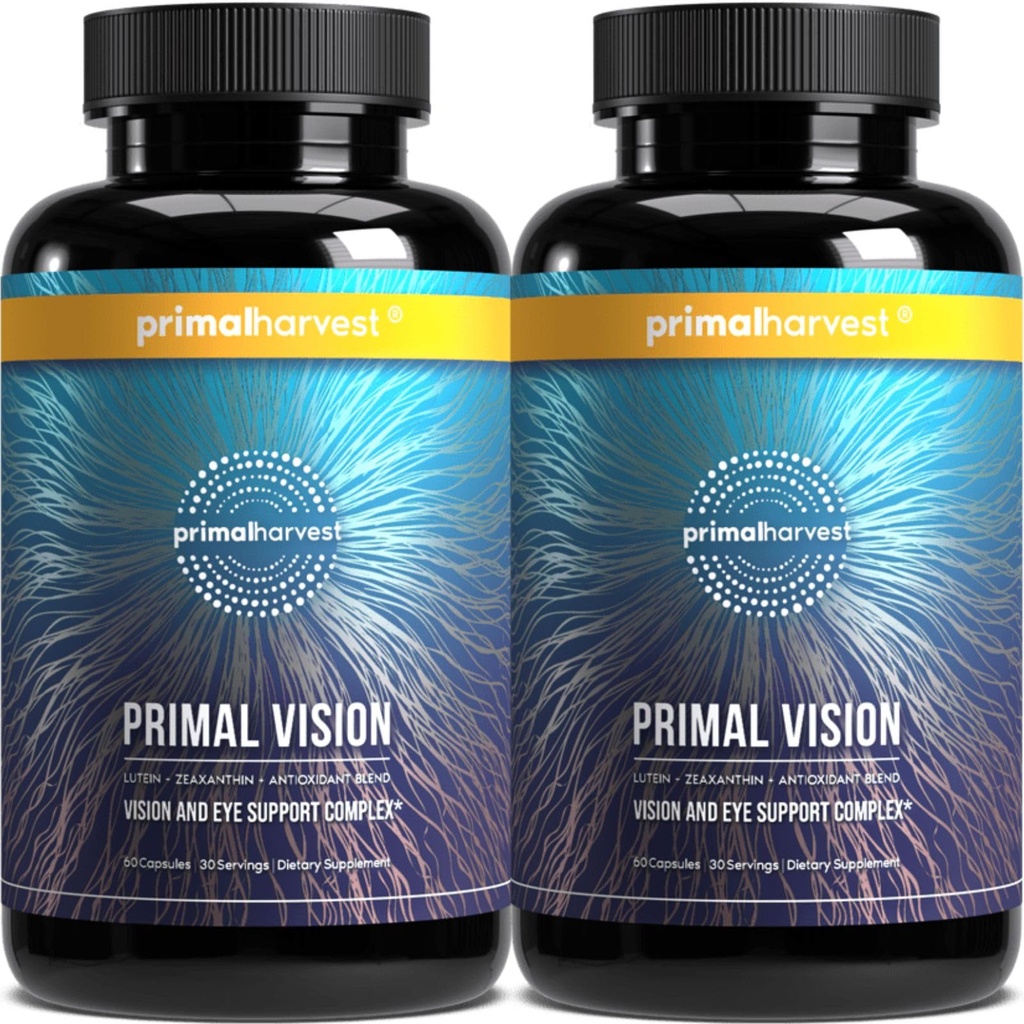 Primal Harvest Primal Vision dengan Lutein, Dalxanthin, Vitamin A dan Zinc for Eye Health, Blue Light Support dan Visual Clarity 2 Pack