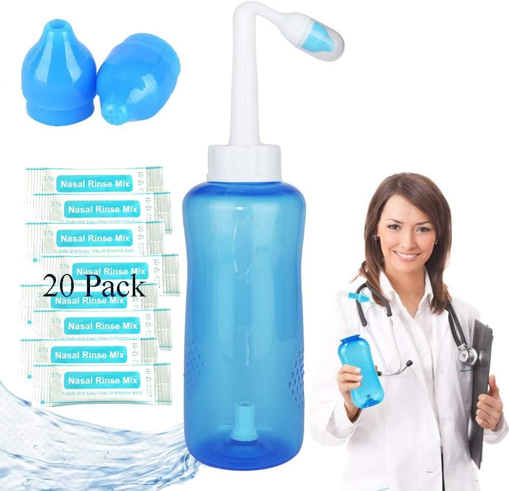 Nasal Wash Bottle, Sinus Rinse Bottle Nose Wash Cleaner 300ml Nasal Bottle Device Nasal Irrigation - Nose Care and Moisturizing for Adult & Kid (1)