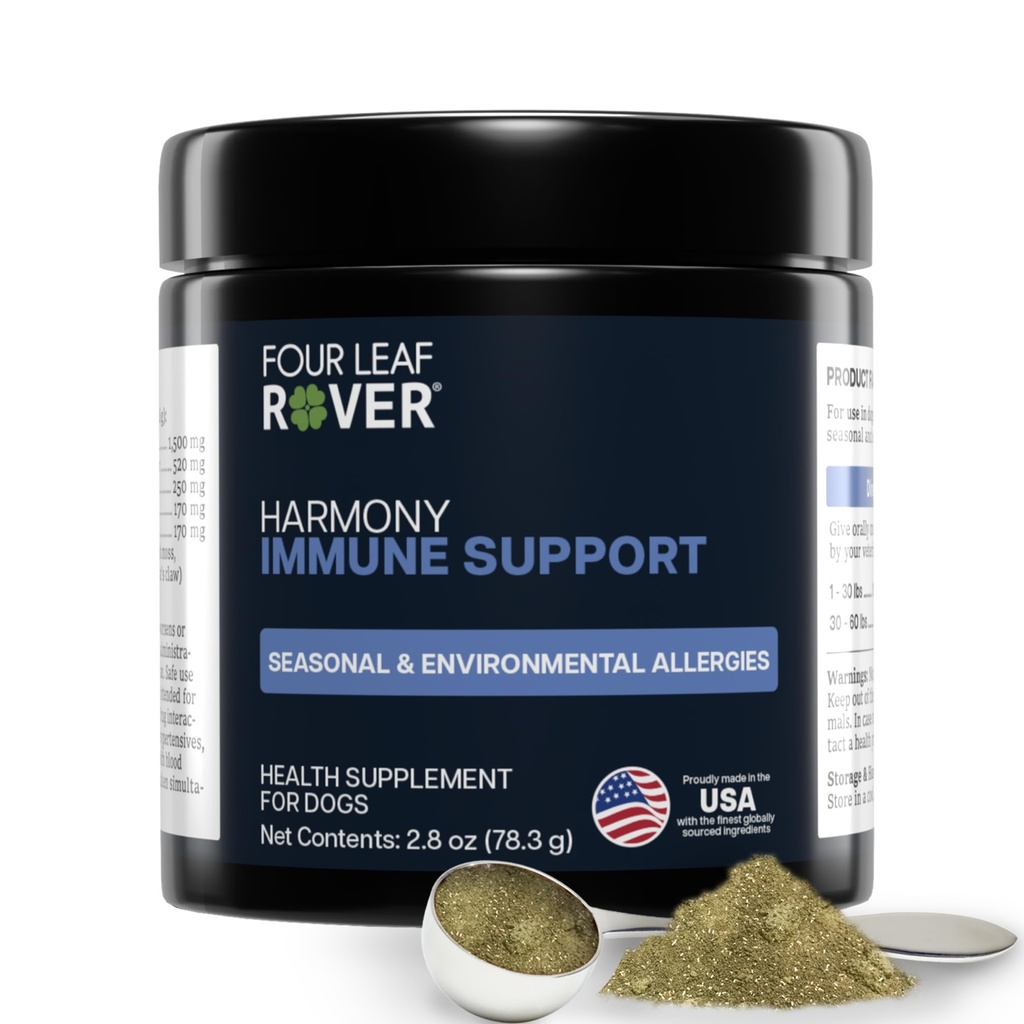 Harmony - Skin & Coat Suplemen dengan Quercetin untuk Dogs - Balanced Histamin Dukungan untuk Seasonal and Environmental Allergies - Formulasi Dokter Hewan