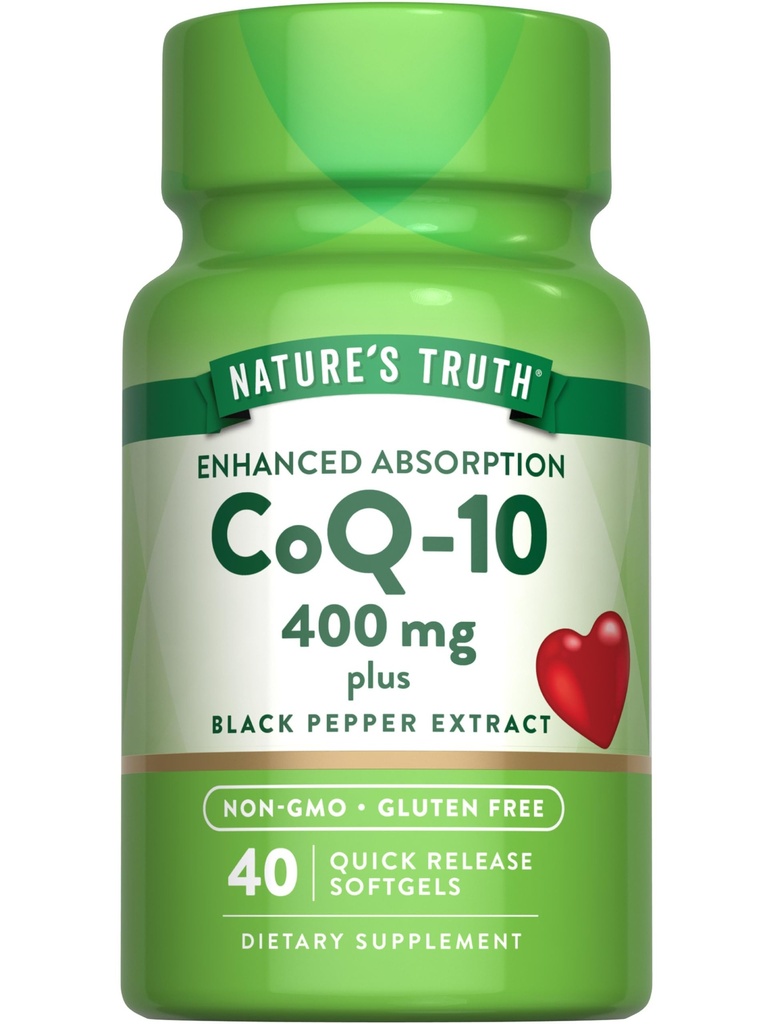 Nature 's Truth CoQ10 400mg 124; Softgels 124; Maximum Power 124; High Absorpsi 126; Non-GMO & Gluten Free Suplemen
