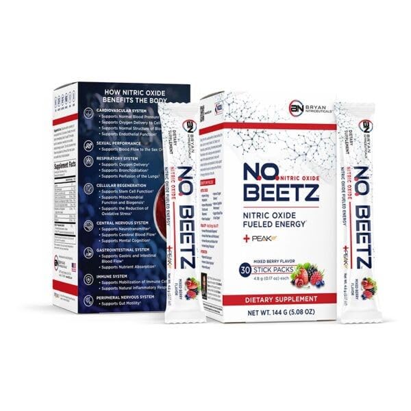 N.O. Beetz Nitric Oxide Fueled Energy Boost Suplement, Hidration & Cellular Energy Enhancer, Campuran Vitamin dan Mineral (30 Servis)