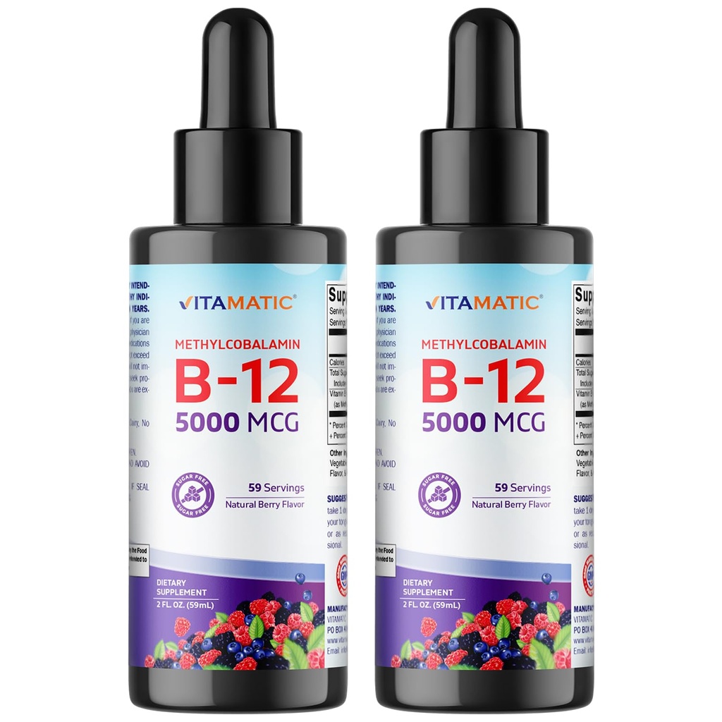 Vitamin 2 Packs Fast Acting Cair Vitamin B12 5000 mcg (Methylcobalamin)