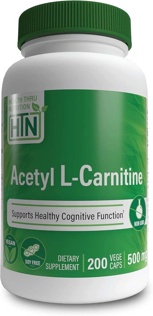 Health Thru Nutrition Acetyl L- Carnitine 500mg Capsules 124; Supports Cognition