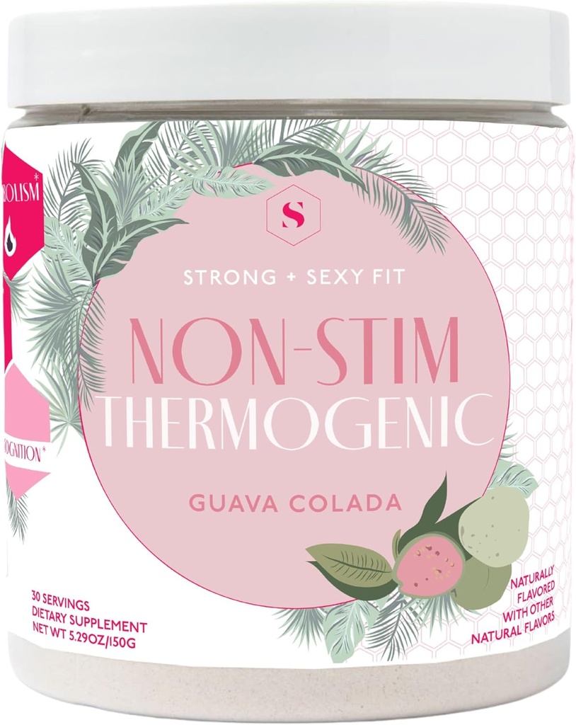 Fit + Sexy, Weight and Diet Dukung Tambahan Kesehatan, Kafein Free Non Stim Aduk Minuman untuk Kendali Appetite dan Dukungan Metabolisme, Suplemen Perempuan, Guava Colada Flavor, 30 SVG