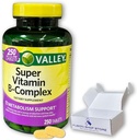 Super Vitamin B Kompleks Spring Valley-Tablet 250 Count B6 B12 C thiamine biotin folat pantothenic Acid dan riboflavin, Dibungkus oleh Toko Fusion