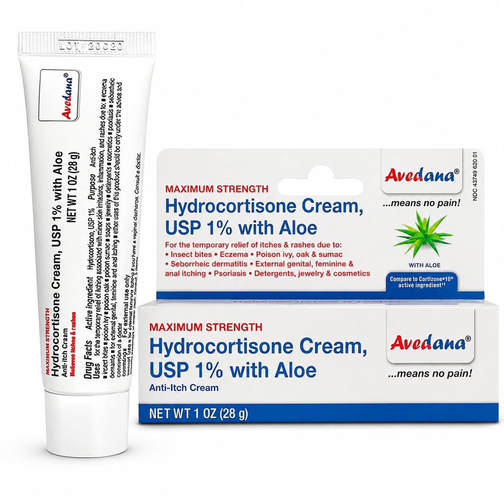 Hydrocortisone Cream - 1 Ounce Eczema Cream dengan Aloe Vera - Premium Cream Extra Kekuatan Anti Itch - saya berurusan dengan Rashes, Itchiness, Insect Bites, Dermaditis, Detergent, Jewelry