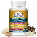 Suplemen Ilmu Otak Kanker bagi Memori dan Fokus - 1.500mg Suplemen Mushroom Kesehatan Otak untuk Orang Dewasa & Senir - Potensi Tinggi 40% Beta- GATAN untuk Dukungan Imune & Vitamin, 120 Katup