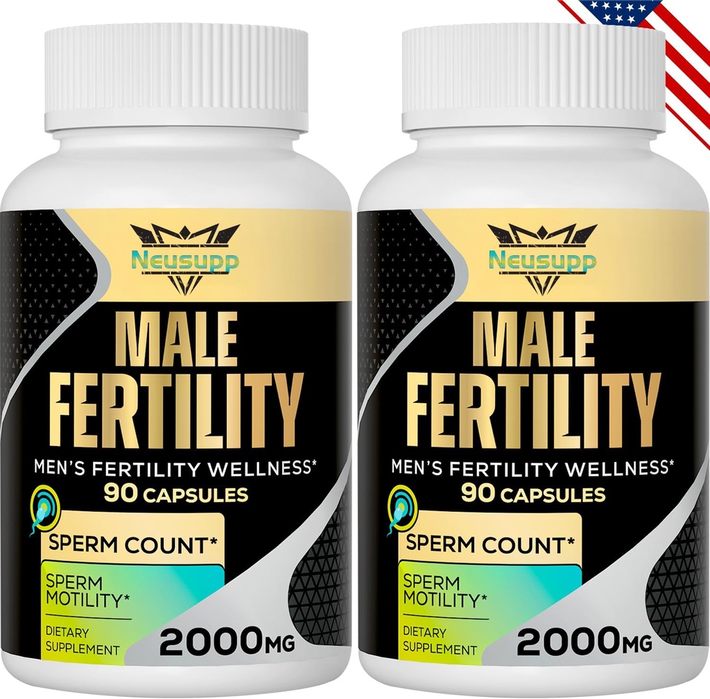 Suplemen Kesuburan Untuk Pria, Pria Prenatal Vitamin -Optimal Sperm Count, Motilitas dan Kekuatan, 2000MG Mens Suplemen Fertilitas Maca Root untuk Konsep - Paket 2