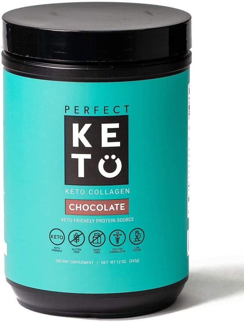 Perfect Keto Collagen Protein Powder with MCT Oil - Grassfed, GF, Multi Suplement, Best for Ketogenic Diets, Gunakan sebagai Keto Creamer, dalam Coffee and Shakes for Women & Men