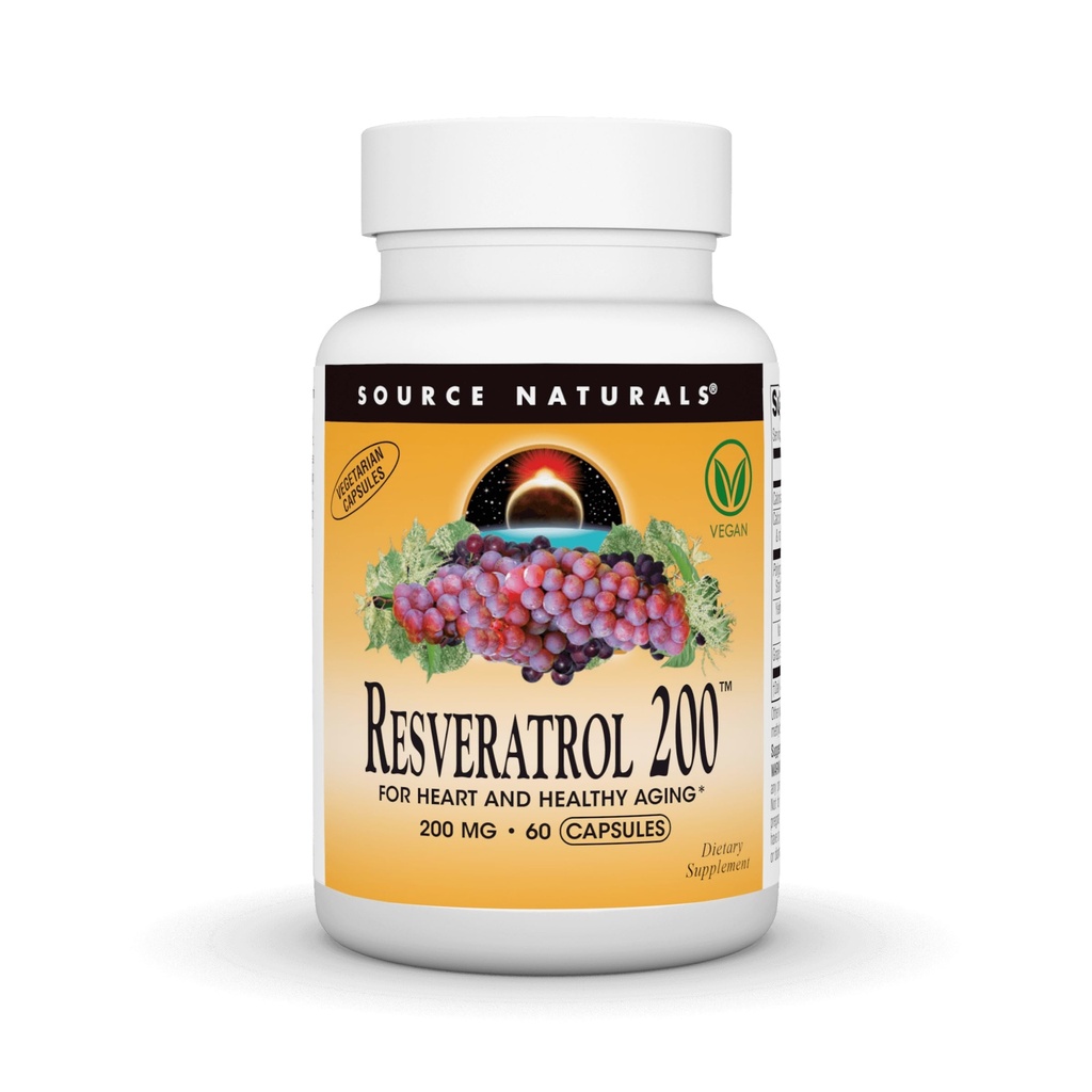 Source Reveratrol, for Heart and Healthy Aging * - 200 mg- 60 Vegetarian Capsules